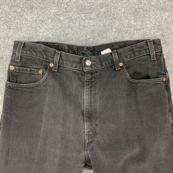 Vintage Levis 505 Jeans Mens 36 Black Denim Regular Straight Cotton Y2K 2002 - Picture 4 of 13